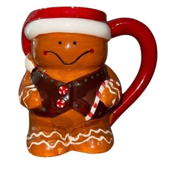 Gingerbread Man Christmas Mug By Sleigh Bell Bistro - Picture 1 of 5